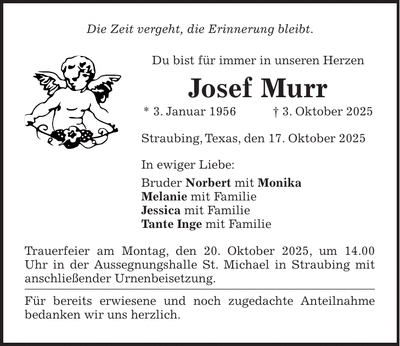 Traueranzeige Josef Murr