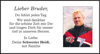 Traueranzeige Bruder Ullah