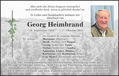 Traueranzeige Georg Heimbrand