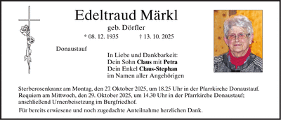 Traueranzeige Edeltraud Märkl