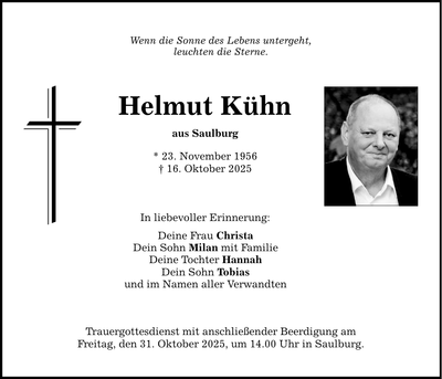 Traueranzeige Helmut Kühn