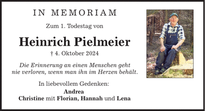 Traueranzeige Heinrich Pielmeier
