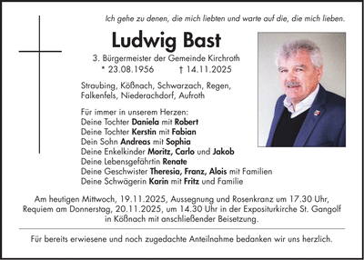 Traueranzeige Ludwig Bast
