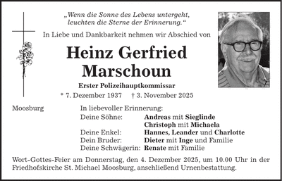 Traueranzeige Gerfried Marschoun