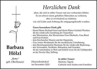 Traueranzeige Barbara Hölzl