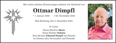 Traueranzeige Dimpfl Ottmar