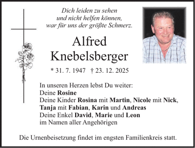Traueranzeige Alfred Knebelsberger