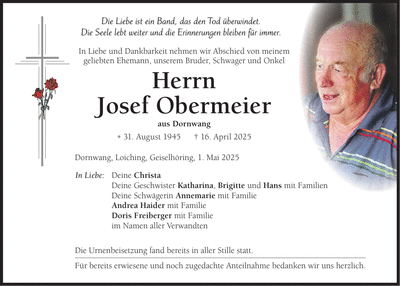 Traueranzeige Josef Obermeier
