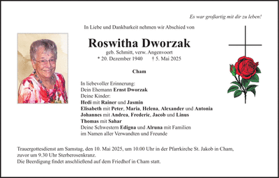 Traueranzeige Roswitha Dworzak