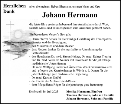 Traueranzeige Johann Hermann