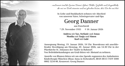 Traueranzeige Georg Danner