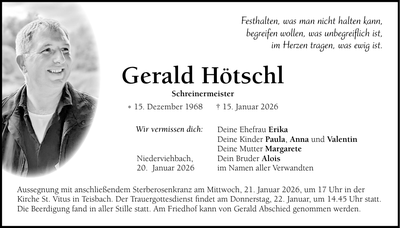 Traueranzeige Gerald Hötschl