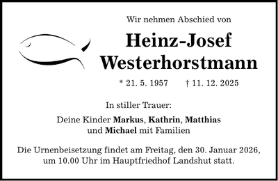 Traueranzeige Heinz-Josef Westerhorstmann