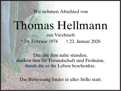Traueranzeige Hellmann Thomas