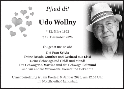 Traueranzeige Udo Wollny