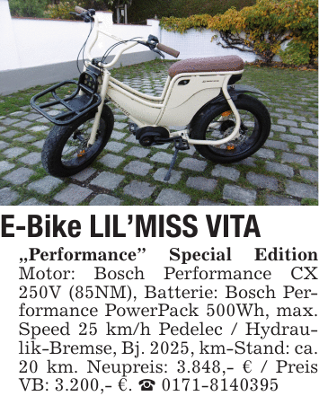 E-Bike LIL'MISS VITA