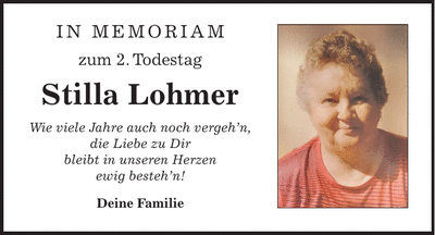 Traueranzeige Stilla Lohmer