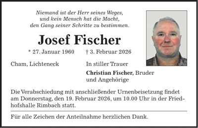 Traueranzeige Josef Fischer