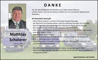 Traueranzeige Matthias Schoierer
