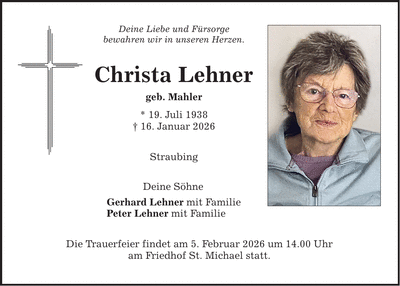 Traueranzeige Christa Lehner