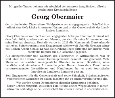 Traueranzeige Georg Obermaier