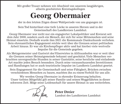 Traueranzeige Georg Obermaier