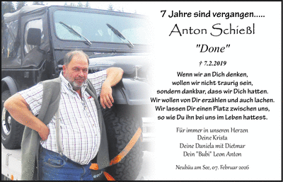 Traueranzeige Anton Schießl