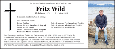 Traueranzeige Fritz Wild