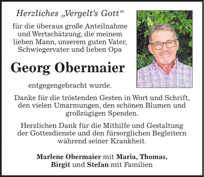 Traueranzeige Georg Obermaier