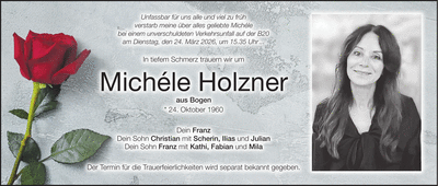 Traueranzeige Michéle Holzner
