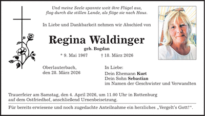 Traueranzeige Regina Waldinger