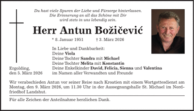 Traueranzeige Antun Bozicevic