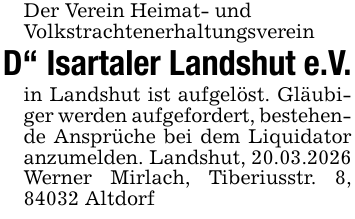 Der Verein Heimat- undVolkstrachtenerhaltungsvereinD