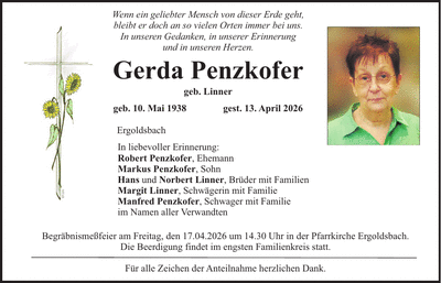 Traueranzeige Gerda Penzkofer