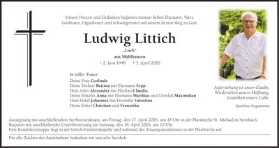 Traueranzeige Ludwig Littich