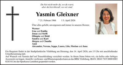 Traueranzeige Yasmin Gleixner