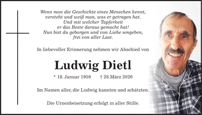 Traueranzeige Ludwig Dietl